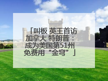 叫板 英王首访加拿大 特朗普：成为美国第51州免费用“金穹”