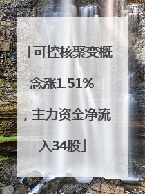 可控核聚变概念涨1.51%，主力资金净流入34股