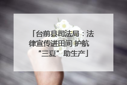 台前县司法局：法律宣传进田间 护航“三夏”助生产