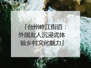 台州峰江街道：外国友人沉浸式体验乡村文化魅力
