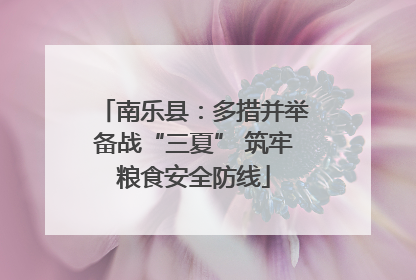 南乐县：多措并举备战“三夏” 筑牢粮食安全防线
