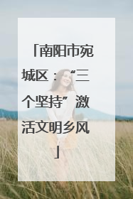 南阳市宛城区：“三个坚持”激活文明乡风