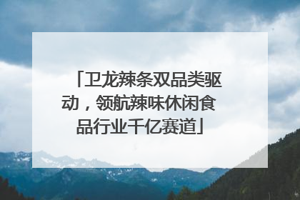卫龙辣条双品类驱动，领航辣味休闲食品行业千亿赛道
