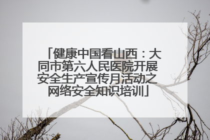 健康中国看山西：大同市第六人民医院开展安全生产宣传月活动之网络安全知识培训