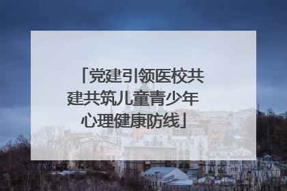 党建引领医校共建共筑儿童青少年心理健康防线