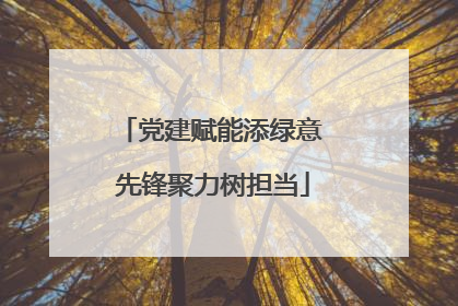 党建赋能添绿意 先锋聚力树担当
