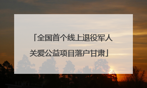 全国首个线上退役军人关爱公益项目落户甘肃