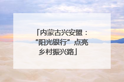内蒙古兴安盟：“阳光银行”点亮乡村振兴路
