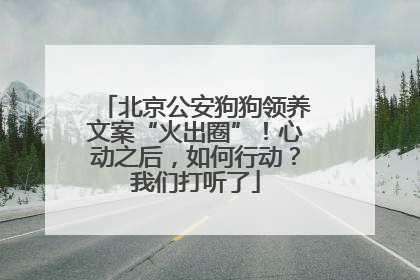 北京公安狗狗领养文案“火出圈”！心动之后，如何行动？我们打听了