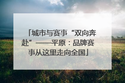 城市与赛事“双向奔赴”——平原：品牌赛事从这里走向全国