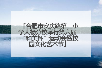 合肥市安庆路第三小学大杨分校举行第六届“和美杯”运动会暨校园文化艺术节