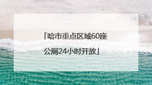 哈市重点区域60座公厕24小时开放