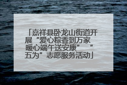 嘉祥县卧龙山街道开展“爱心粽香到万家 暖心端午送安康” “五为”志愿服务活动