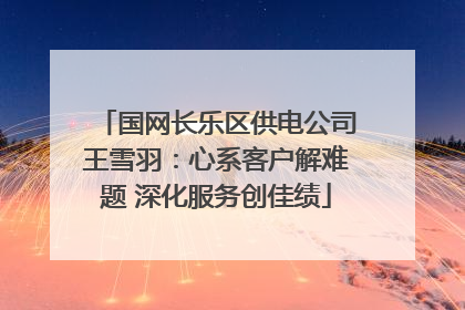国网长乐区供电公司王雪羽：心系客户解难题 深化服务创佳绩