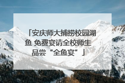 安庆师大捕捞校园湖鱼 免费宴请全校师生品尝“全鱼宴”