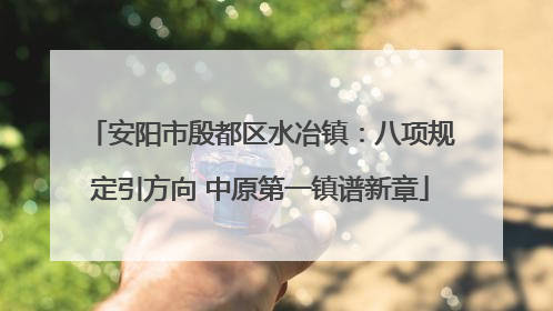 安阳市殷都区水冶镇：八项规定引方向 中原第一镇谱新章