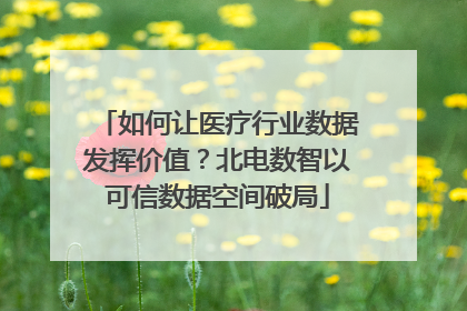如何让医疗行业数据发挥价值？北电数智以可信数据空间破局