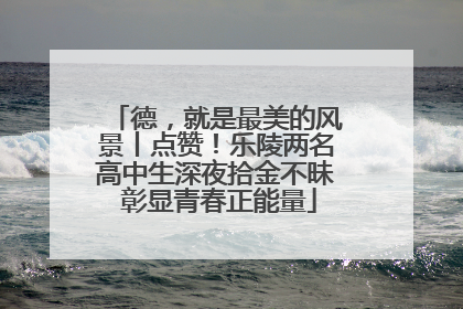 德，就是最美的风景丨点赞！乐陵两名高中生深夜拾金不昧 彰显青春正能量