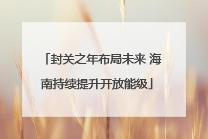 封关之年布局未来 海南持续提升开放能级