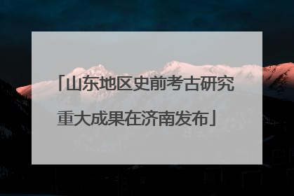 山东地区史前考古研究重大成果在济南发布