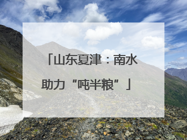 山东夏津：南水助力“吨半粮”