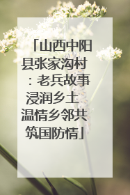 山西中阳县张家沟村：老兵故事浸润乡土 温情乡邻共筑国防情
