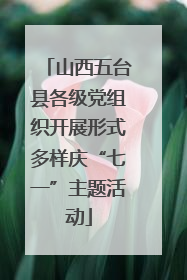 山西五台县各级党组织开展形式多样庆“七一”主题活动