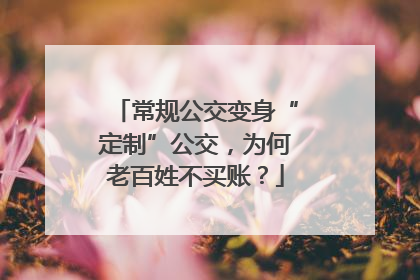 常规公交变身“定制”公交，为何老百姓不买账？