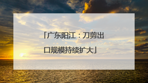 广东阳江：刀剪出口规模持续扩大