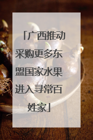 广西推动采购更多东盟国家水果进入寻常百姓家