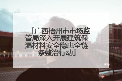 广西梧州市市场监管局深入开展建筑保温材料安全隐患全链条整治行动