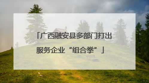 广西融安县多部门打出服务企业“组合拳”
