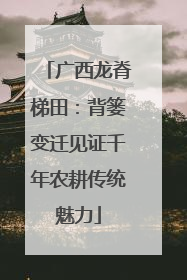广西龙脊梯田：背篓变迁见证千年农耕传统魅力