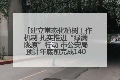 建立常态化植树工作机制 扎实推进“绿满陇原”行动 市公安局预计年底前完成1402亩绿化任务