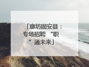 廊坊固安县：专场招聘 “职”通未来