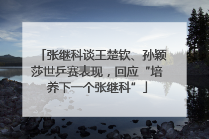 张继科谈王楚钦、孙颖莎世乒赛表现，回应“培养下一个张继科”