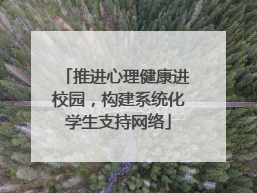 推进心理健康进校园，构建系统化学生支持网络