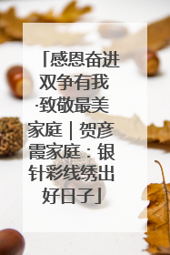 感恩奋进 双争有我·致敬最美家庭｜贺彦霞家庭：银针彩线绣出好日子