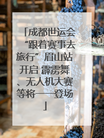 成都世运会“跟着赛事去旅行”眉山站开启 霹雳舞、无人机大赛等将一一登场
