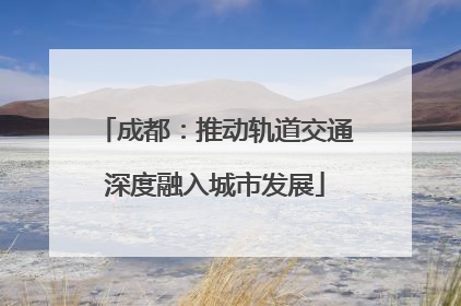 成都：推动轨道交通深度融入城市发展