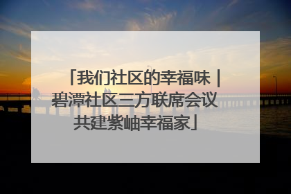 我们社区的幸福味｜碧潭社区三方联席会议共建紫岫幸福家
