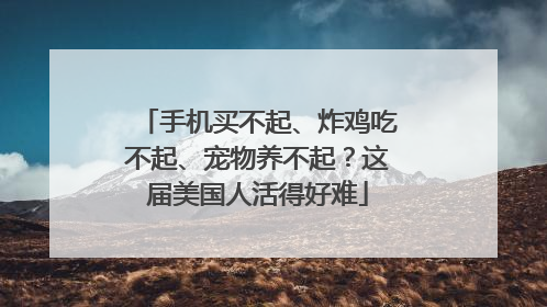 手机买不起、炸鸡吃不起、宠物养不起？这届美国人活得好难