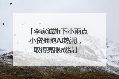 李家诚旗下小雨点小贷拥抱AI热潮，取得亮眼成绩