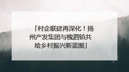 村企联建再深化！扬州产发集团与槐泗镇共绘乡村振兴新蓝图