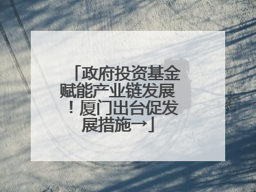 政府投资基金赋能产业链发展！厦门出台促发展措施→