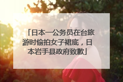日本一公务员在台旅游时偷拍女子裙底，日本岩手县政府致歉