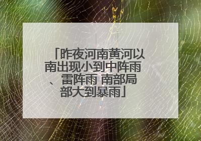 昨夜河南黄河以南出现小到中阵雨、雷阵雨 南部局部大到暴雨