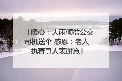 暖心：大雨倾盆公交司机送伞 感恩：老人执着寻人表谢意