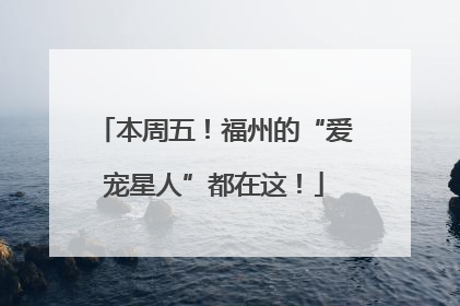 本周五！福州的“爱宠星人”都在这！
