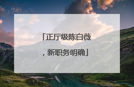 正厅级陈白薇，新职务明确